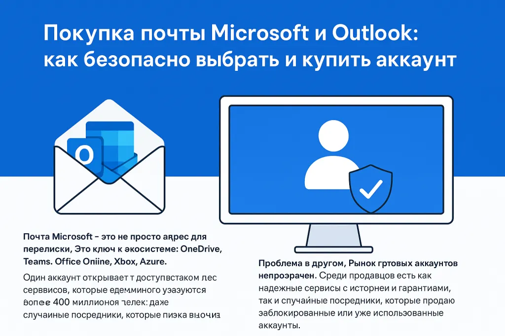 Покупка почты Microsoft и Outlook: как безопасно выбрать и купить аккаунт